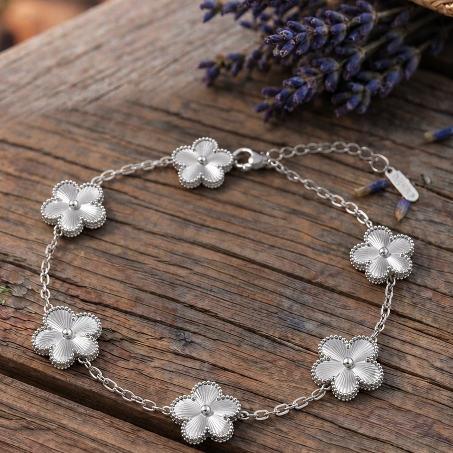 Silver Clover Bracelet