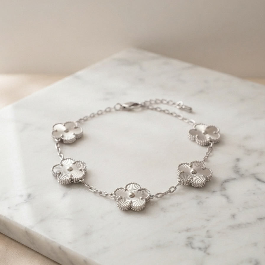 Silver Clover Bracelet